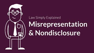 Misrepresentation and Nondisclosure  Contracts  Defenses amp Excuses [upl. by Perpetua223]