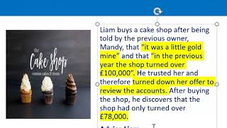 How to apply misrepresentation Liam cupcake scenario [upl. by Bellamy]