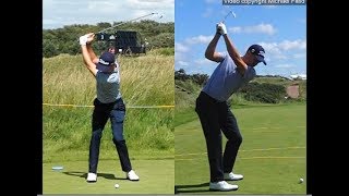 Justin Thomas golf swing  Long Iron faceon amp downtheline July 2017 [upl. by Samuele]