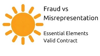 Fraud vs Misrepresentation  Other Essential Elements of a Valid Contract  CA CPT  CS amp CMA [upl. by Zilada]